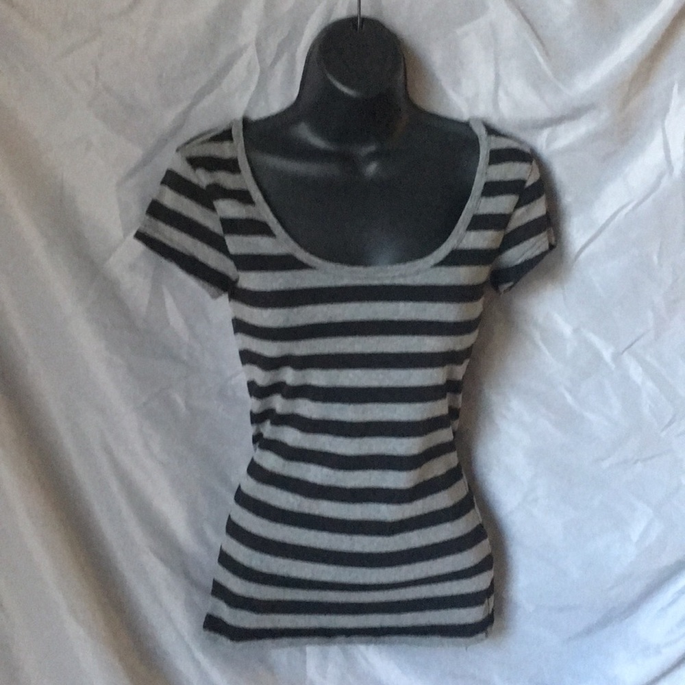 Striped black and grey top